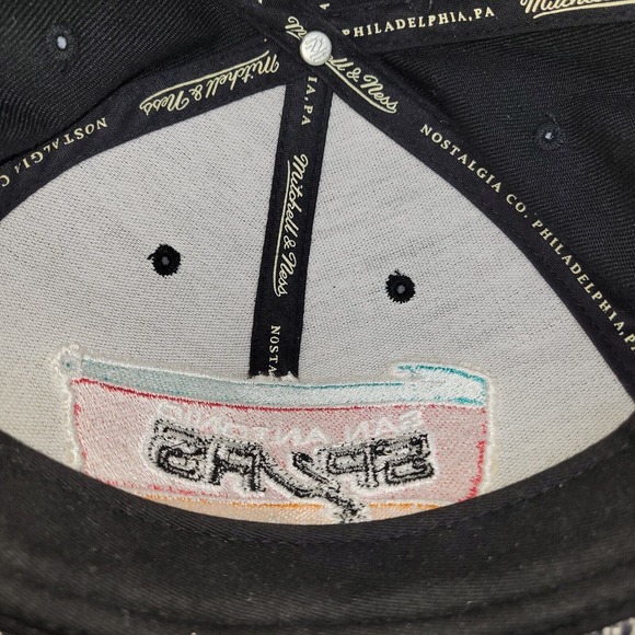 San Antonio Spurs Snapback Hat Black Blue Hardwood Classic Mitchell & Ness NBA - Picture 14 of 16